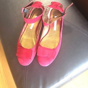 Cynthia Vincent Ankle Strap Suede Flats